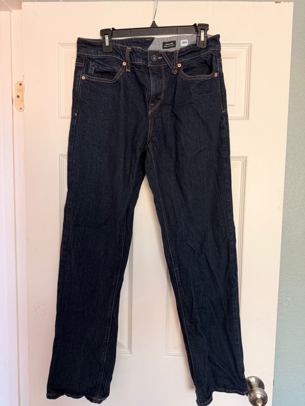 Volcom Men's Straight-Leg Jeans in Dark Blue Denim